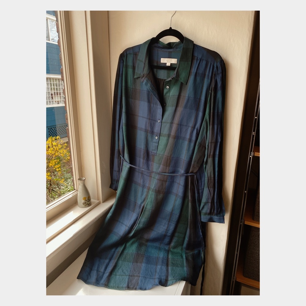 Anne Taylor Loft Plaid Shirt Dress